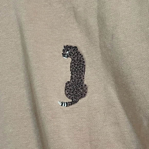 Adidas leopard Tan Sweater with three Stripes Crewneck - Picture 6 of 8